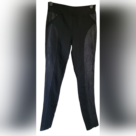 INC International Concepts Black Stretch Knit Pants Insets Women's 0 - Picture 1 of 9
